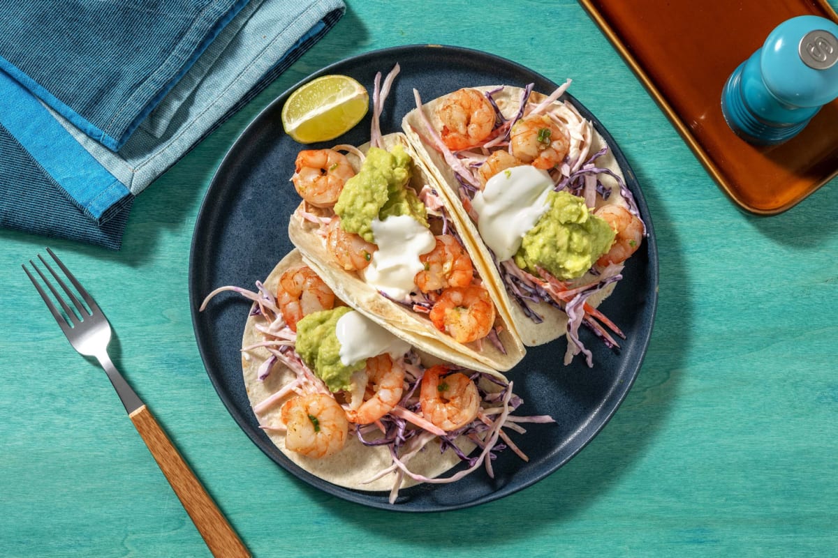 Tacos aux crevettes à la mexicaine