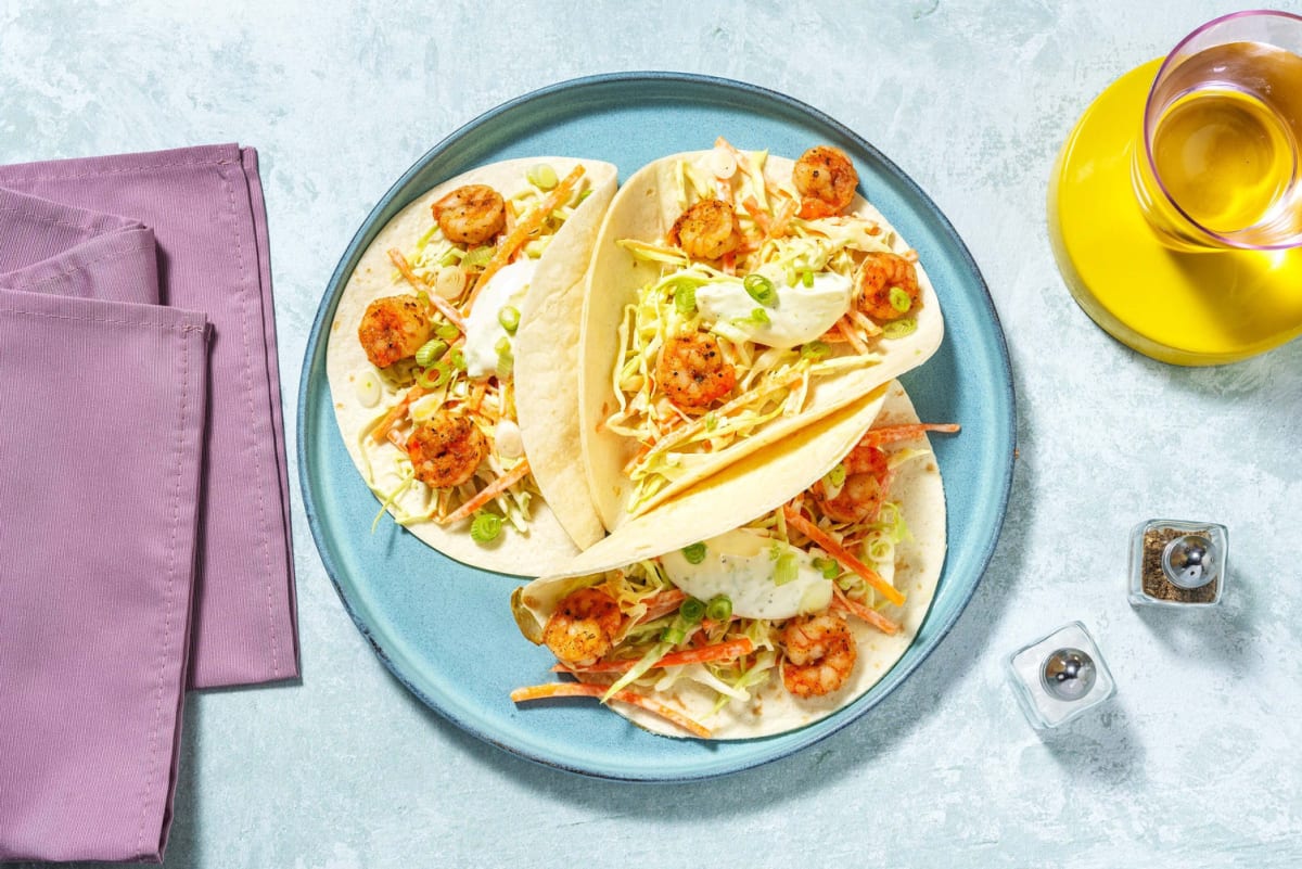 Tacos aux crevettes à la mexicaine