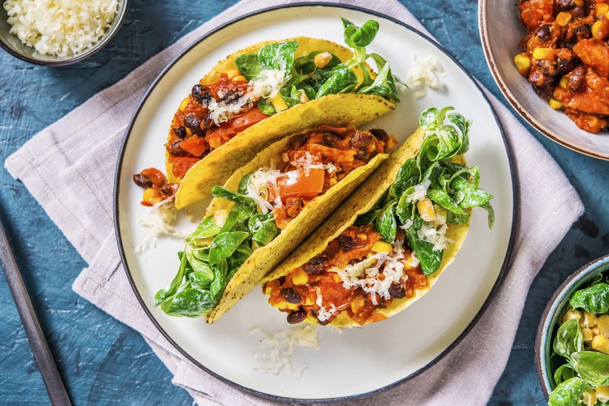 Tacos mexicains aux haricots et maïs