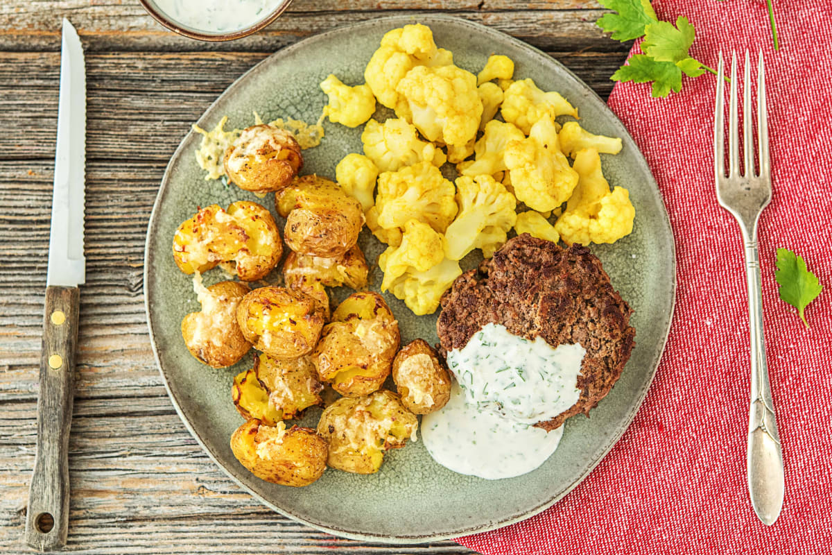 Tartaar van bavette met geplette krieltjes