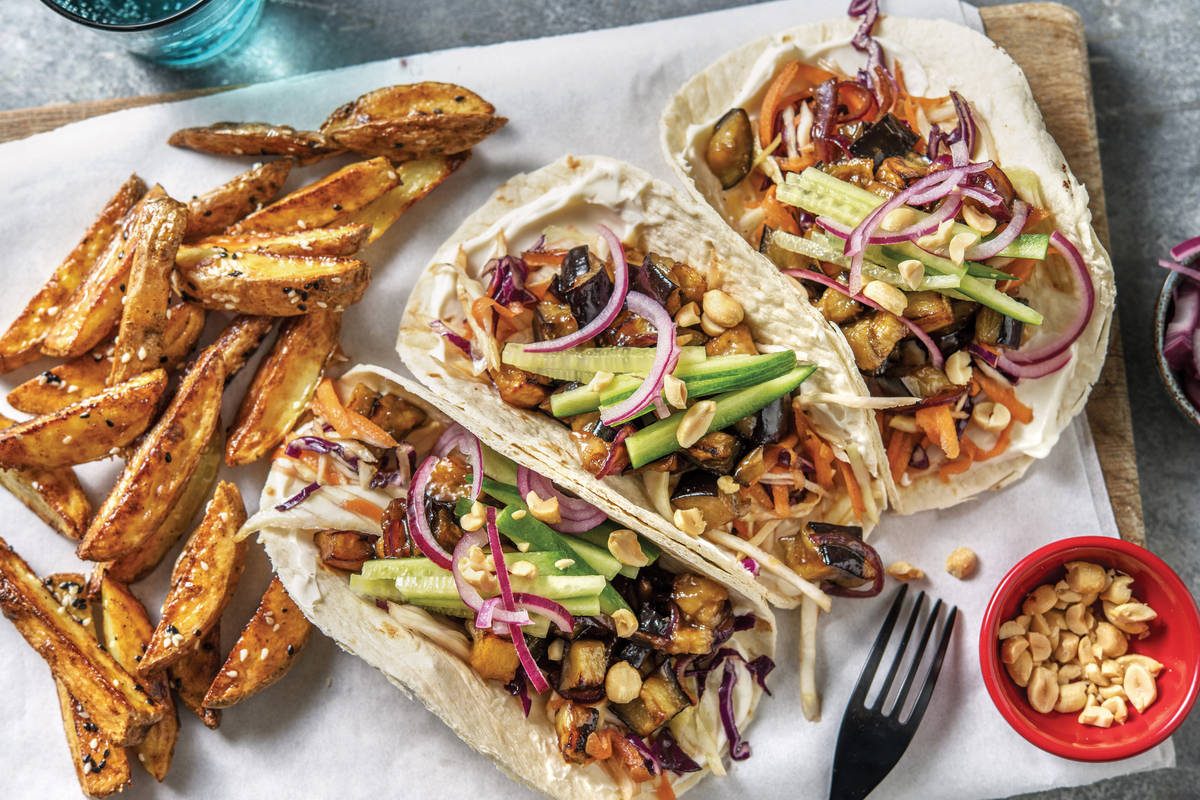 Teriyaki Eggplant & Japanese Slaw Tacos Recipe HelloFresh
