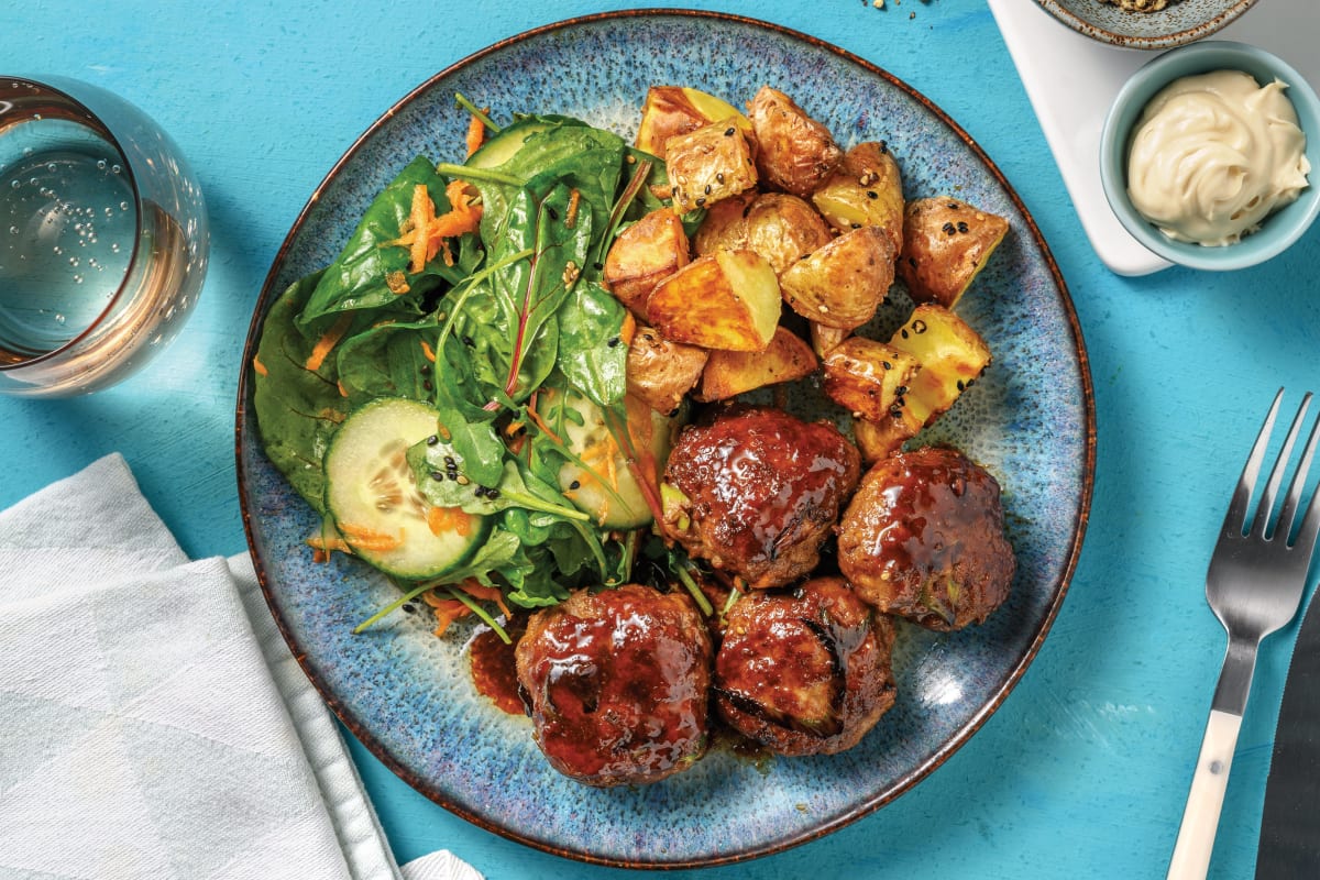 Teriyaki-Glazed Beef Rissoles