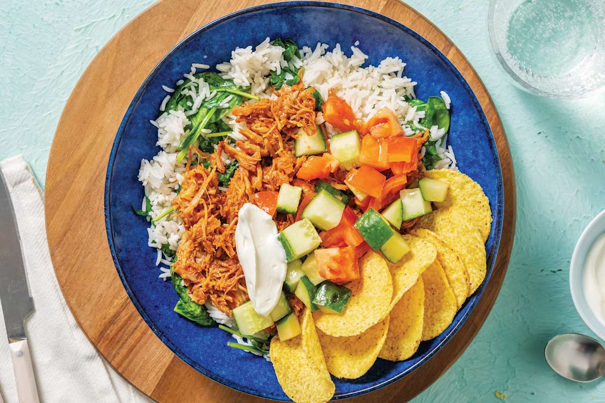Tex-Mex BBQ Pulled Pork Rice Bowl