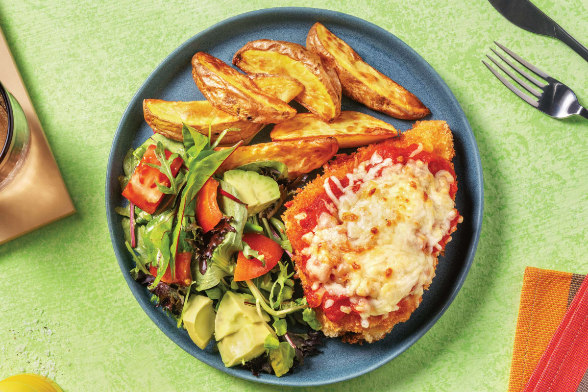 Tex-Mex Chicken Parmigiana & Potato Wedges