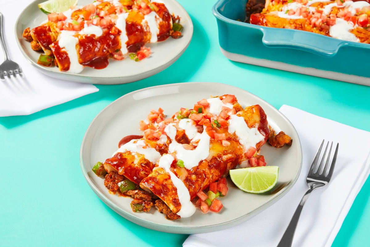 Tex-Mex Pork & Pepper Enchiladas