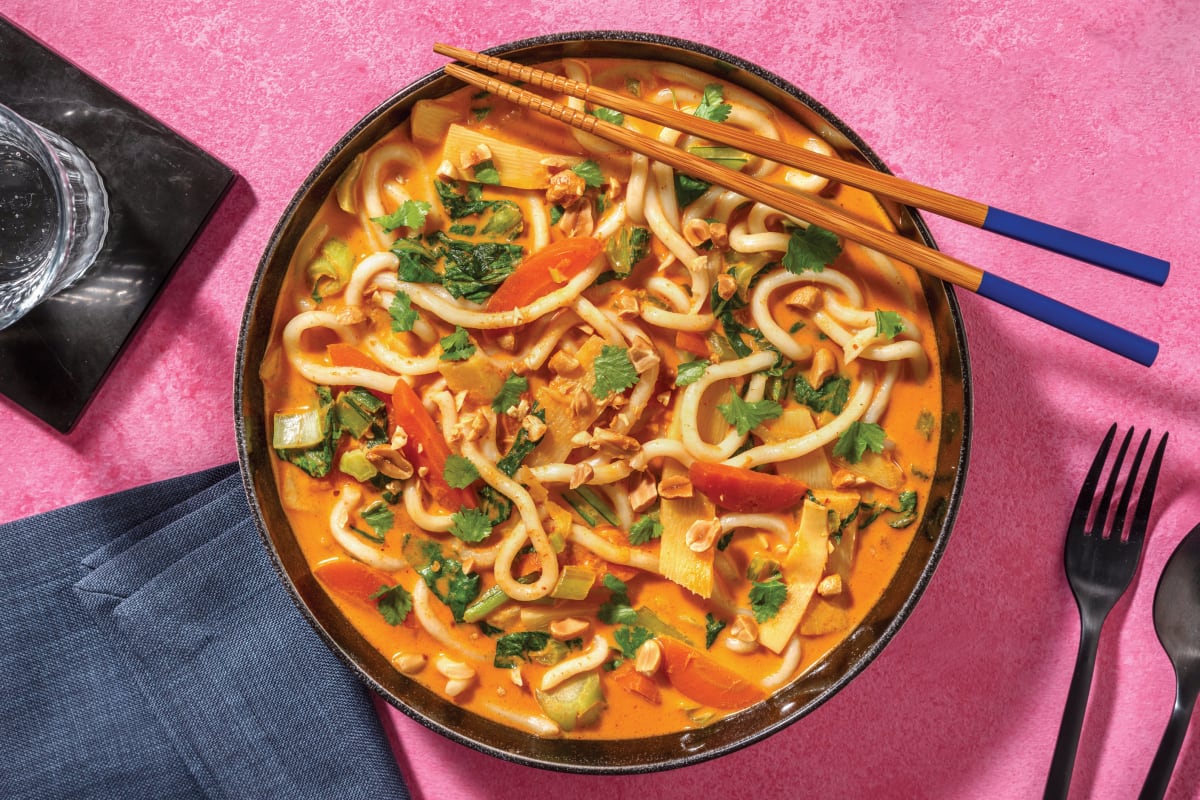 Thai Red Coconut & Veggie Noodle Soup