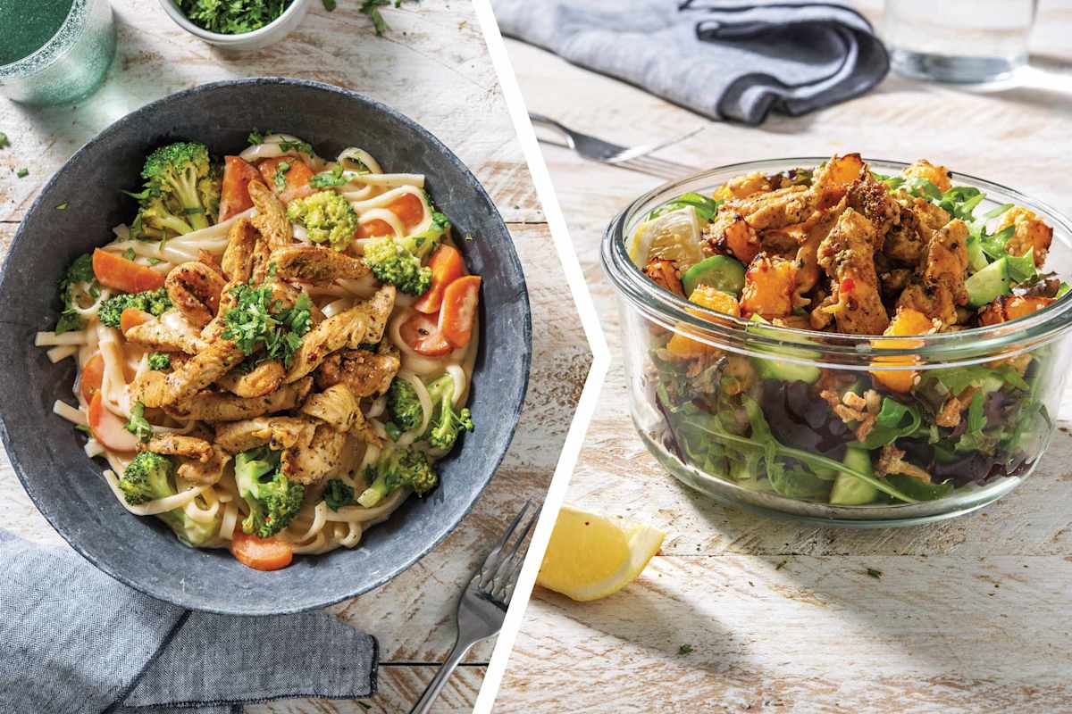 Dinner: Saucy Thai Red Curry Noodles with Spiced Chicken