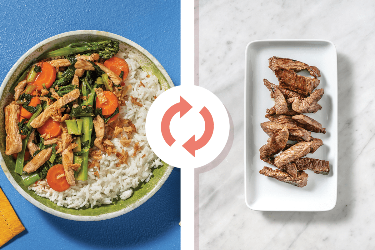 Thai-Spiced Beef Strips & Ginger-Coconut Rice