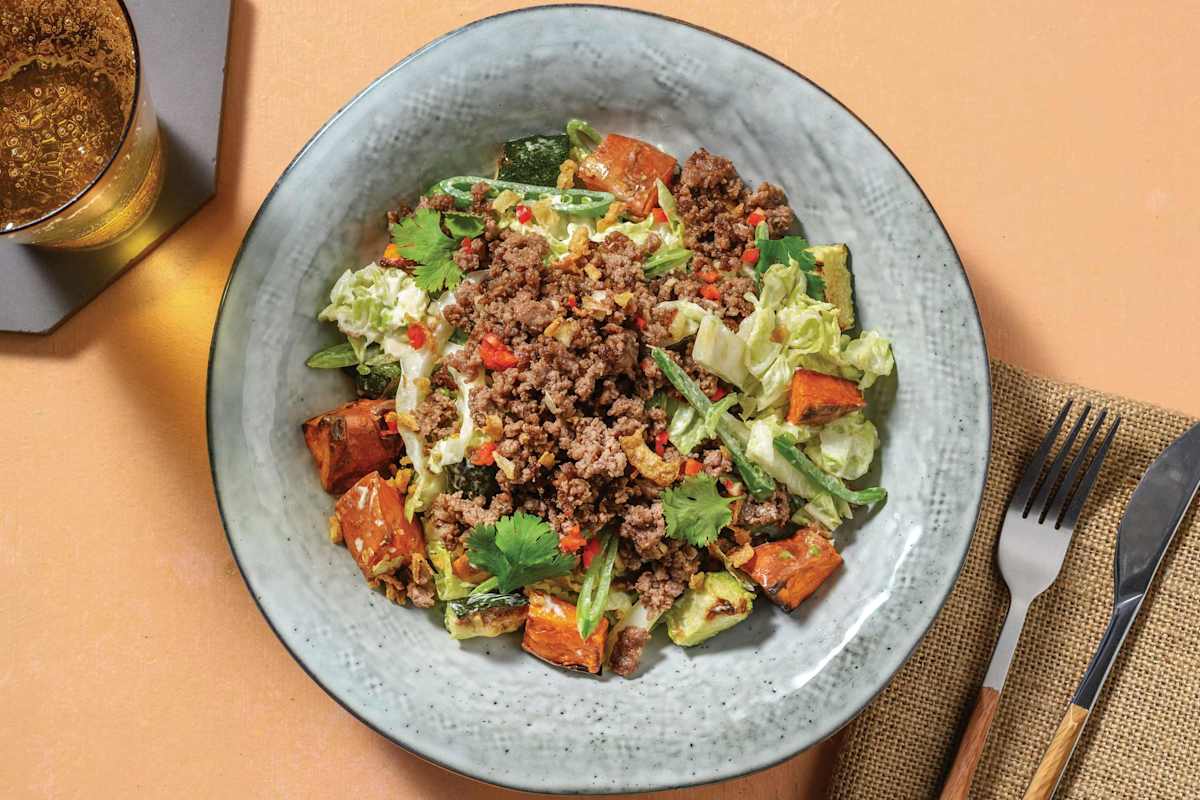 Thai-Style Beef & Loaded Cabbage Slaw