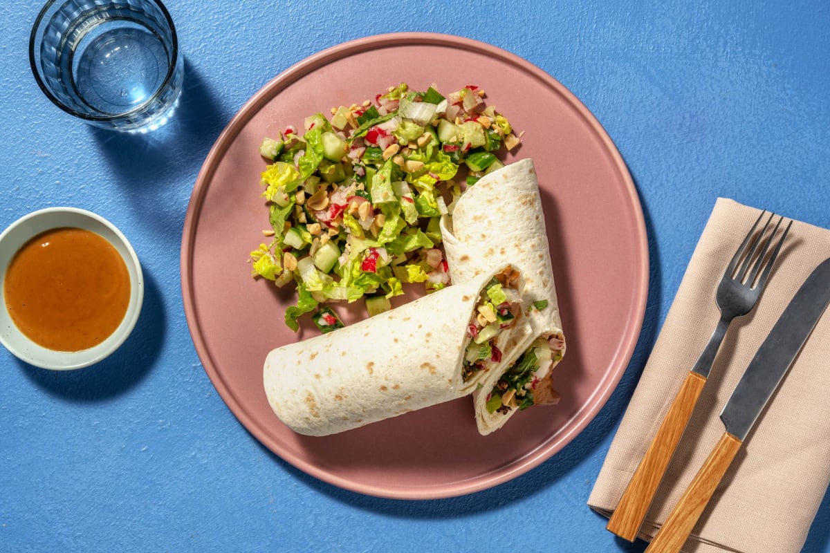 Thai Style Wraps mit Knuspertofu & Erdnusssoße