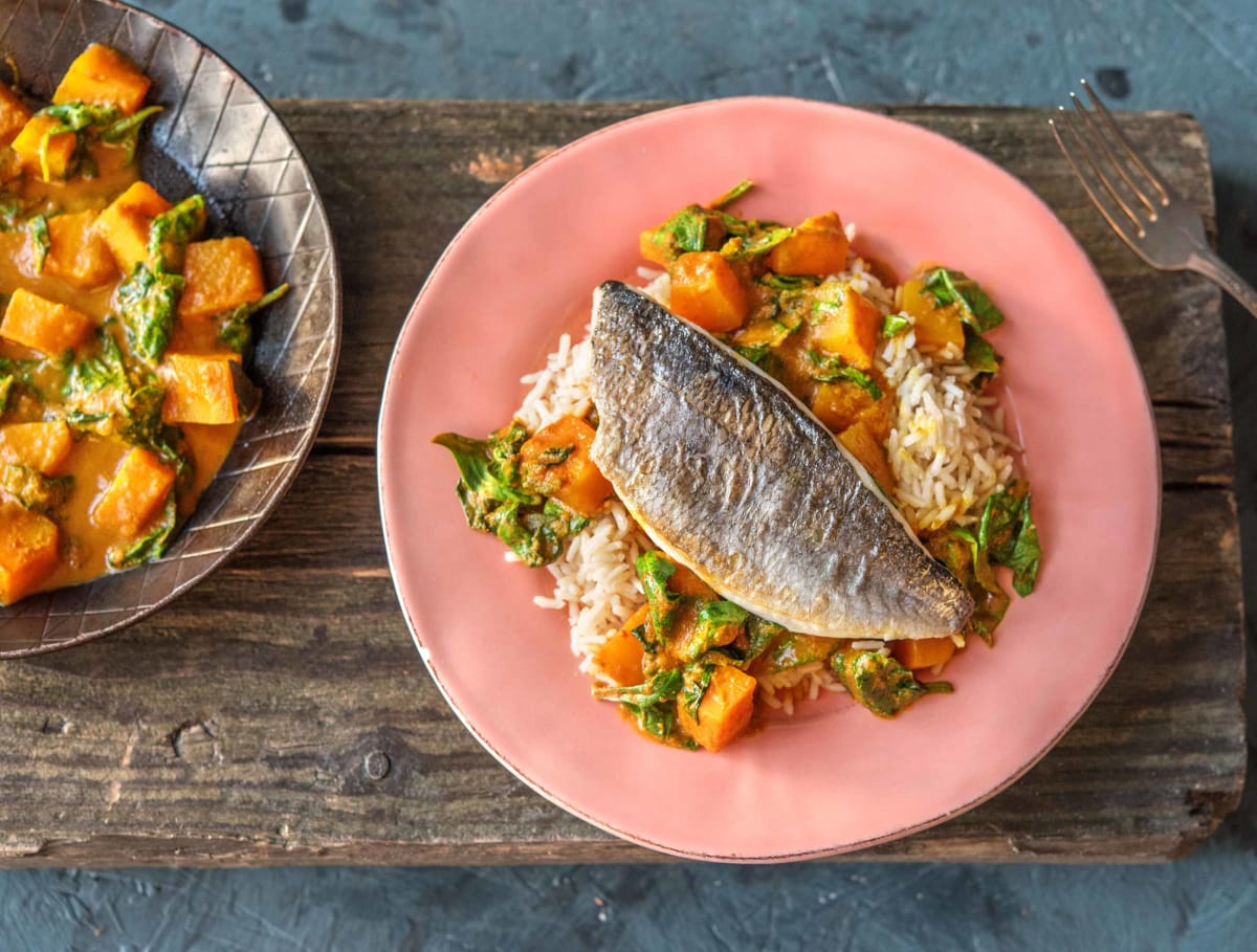Thaise pittige currygroenten met heekfilet