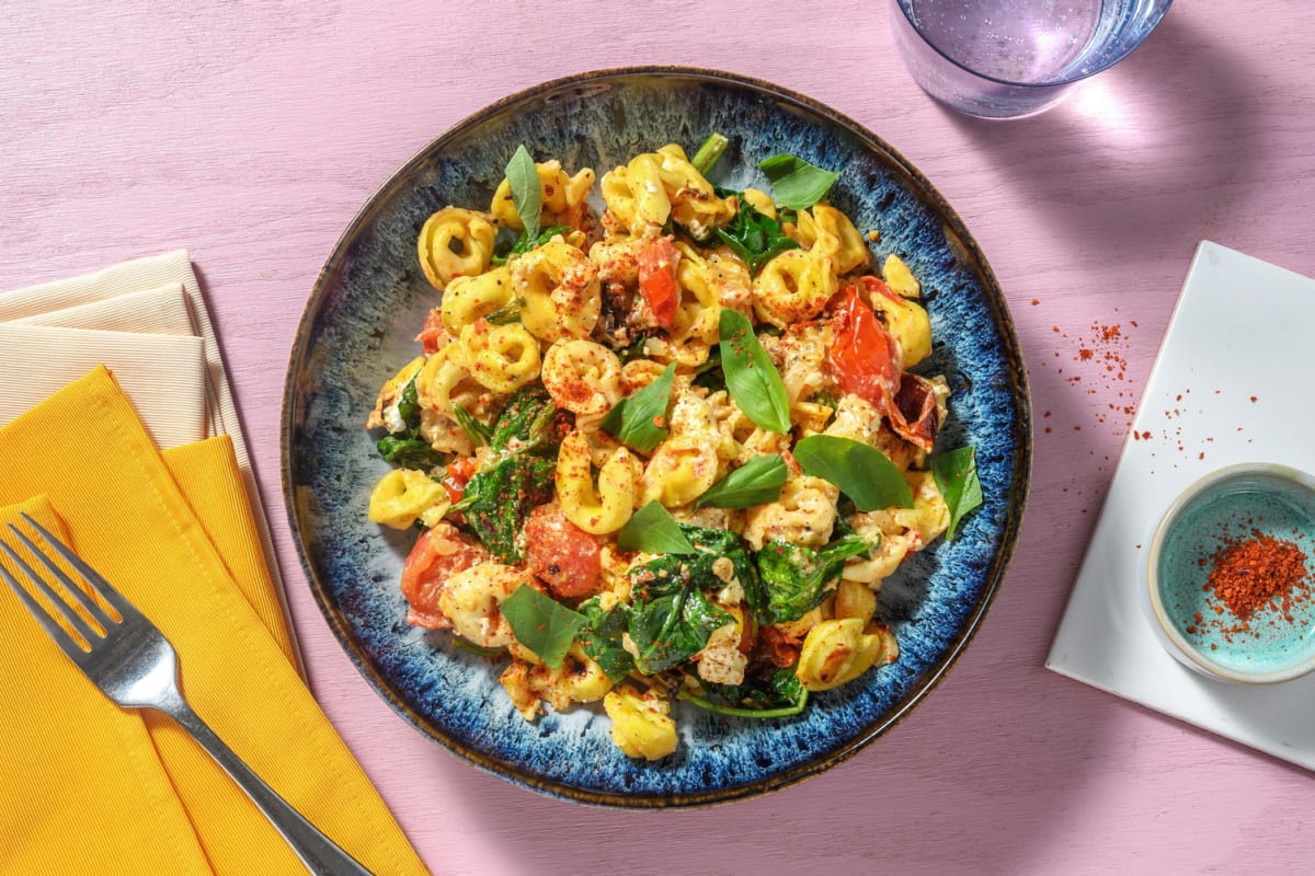 Tortellini and Roasted Baby Tomatoes