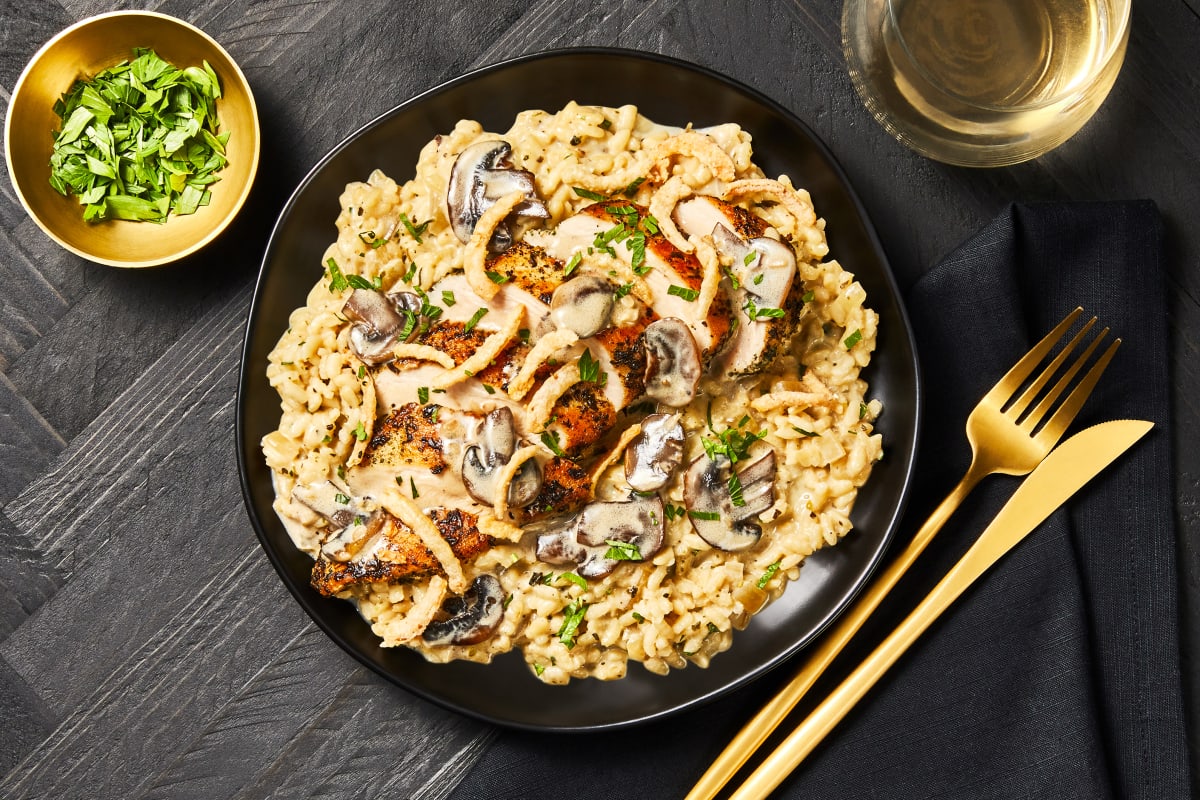 Truffle Risotto with Herbed Chicken