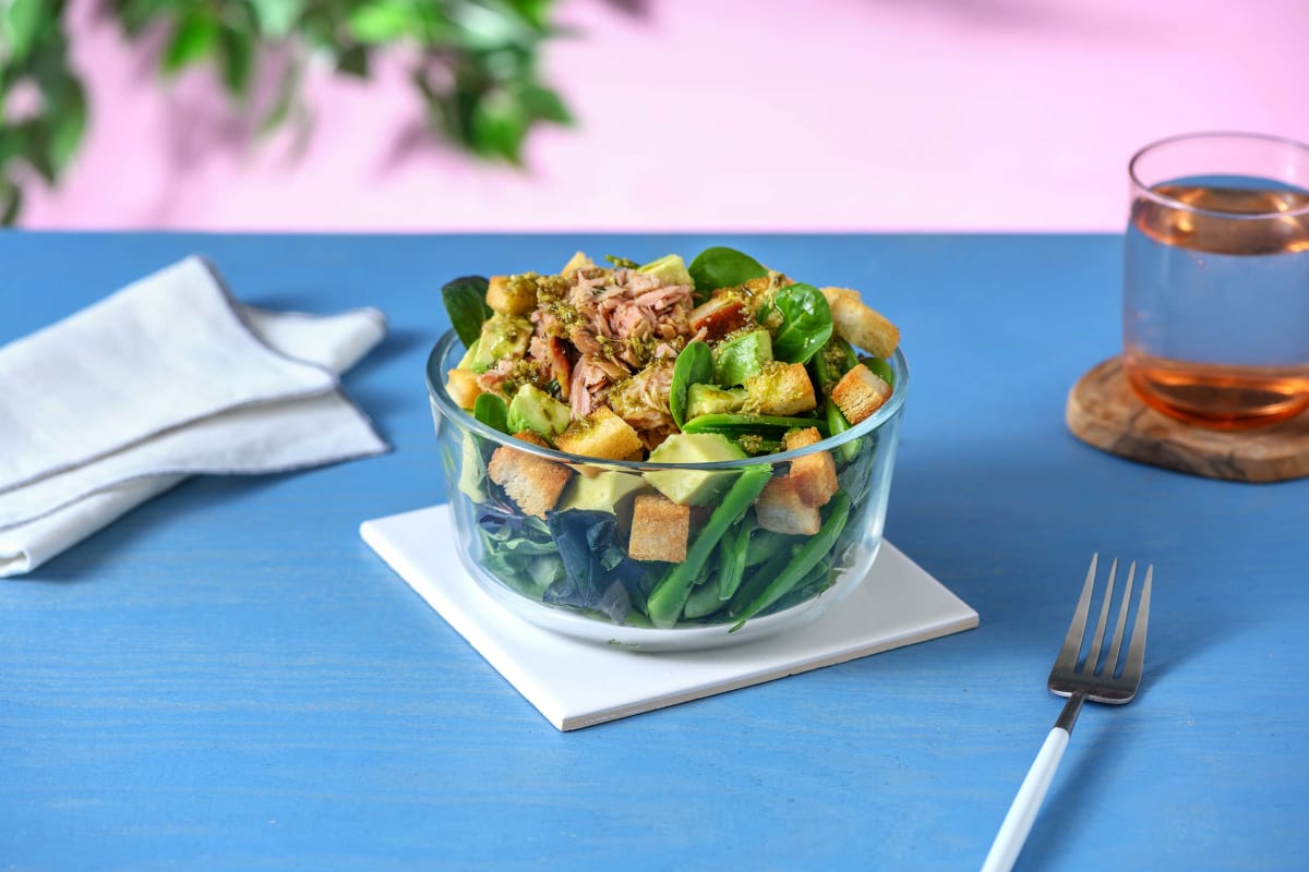 Tuna & Avocado Salad with Pesto Dressing
