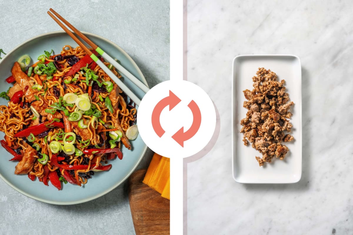 Chow mein à la dinde et aux légumes
