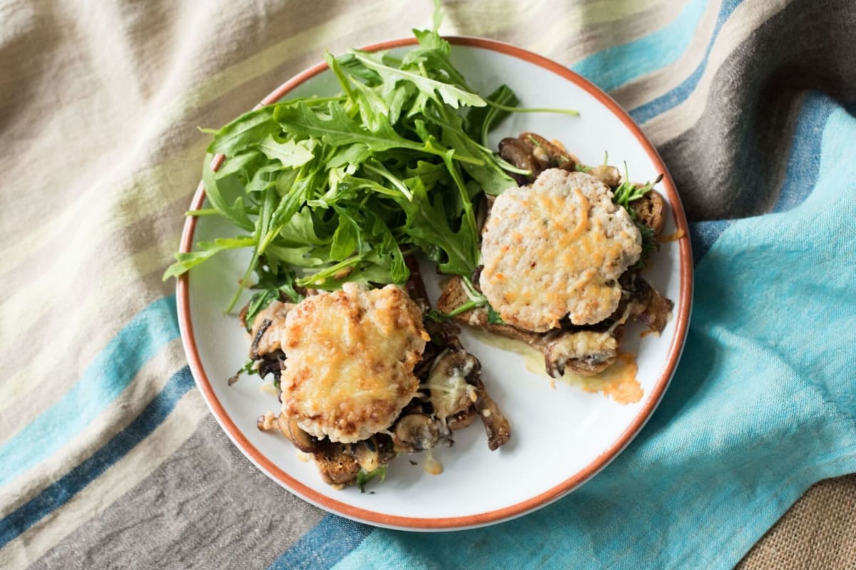 Open-Faced Turkey Patty Melts