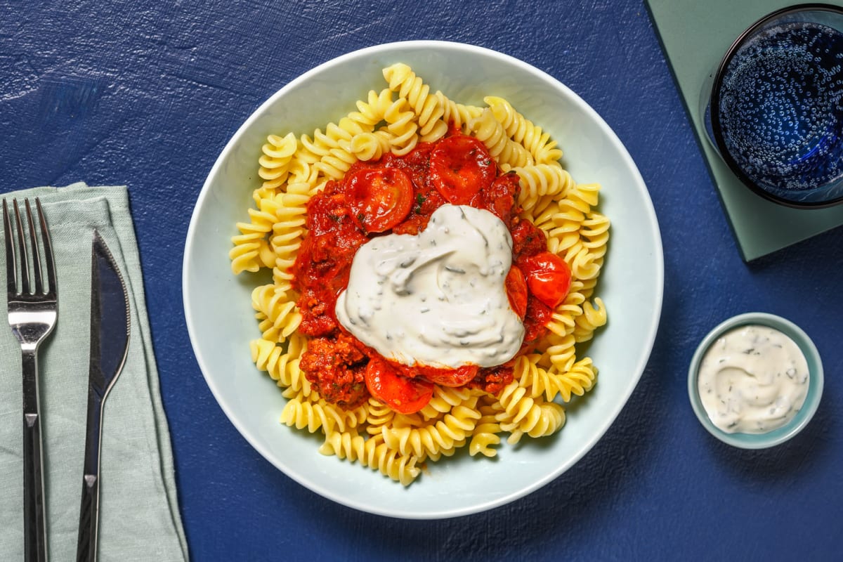 Türkische Rinderhackfleisch-Pasta