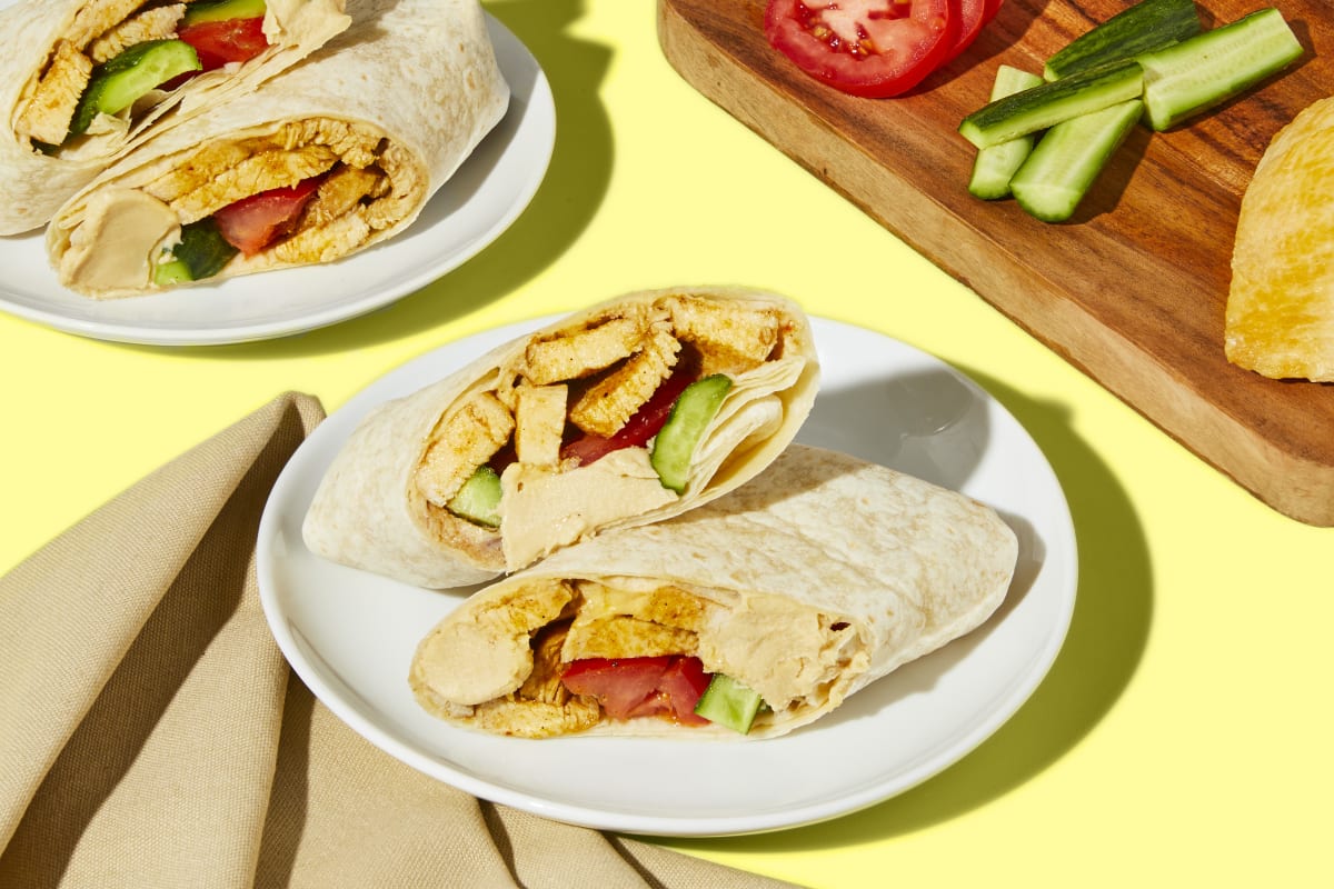 Turkish-Spiced Chicken & Hummus Wraps