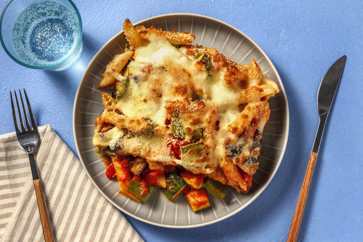 Two Cheese Ratatouille Pasta Bake