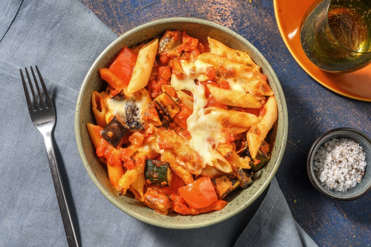 Two Cheese Ratatouille Pasta Bake