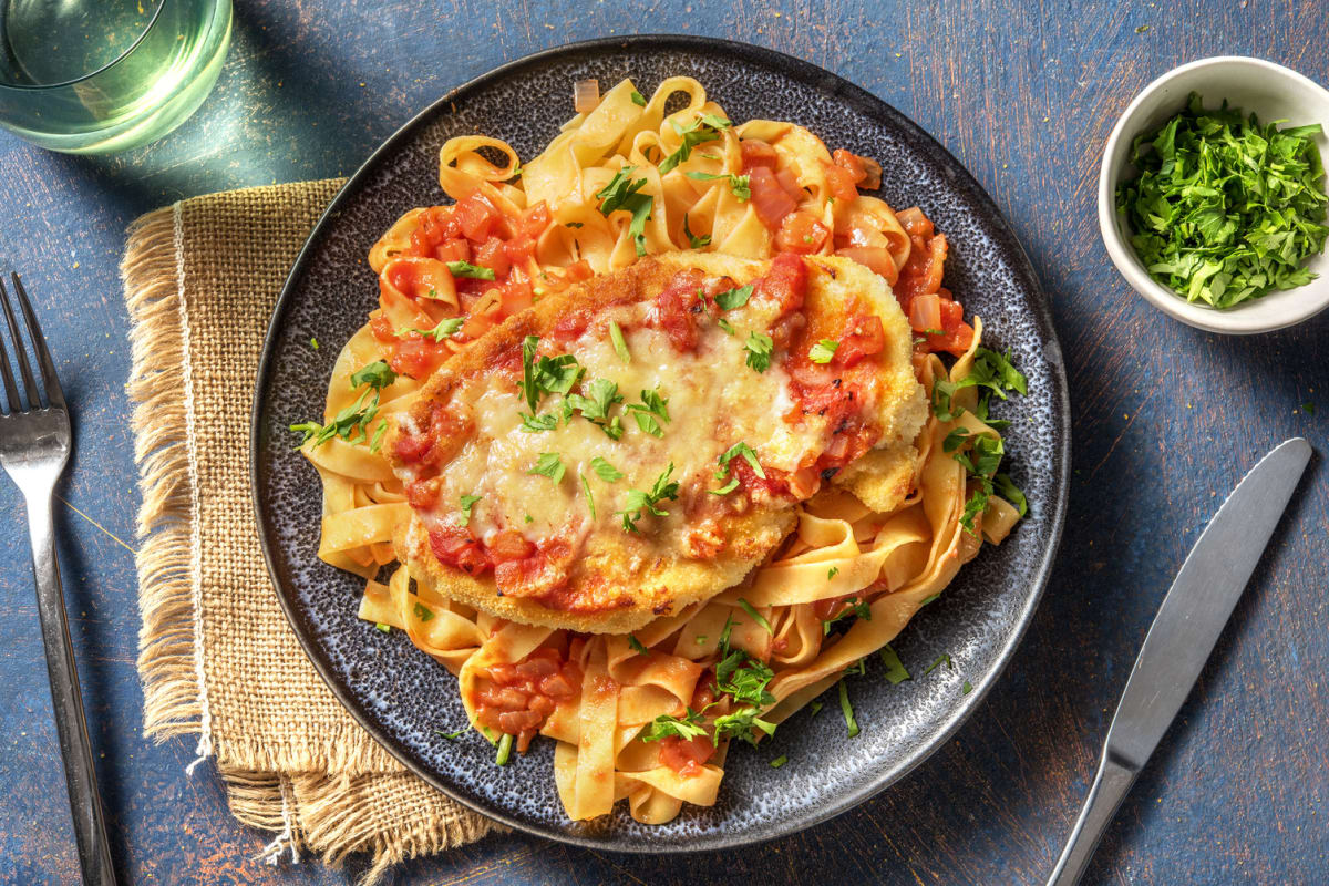 Überbackene Hähnchenbrust Parmigiana