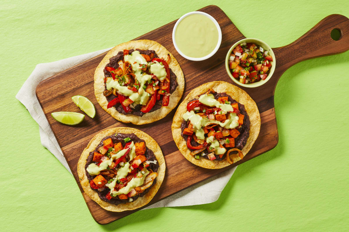 Vegan Sweet Potato & Black Bean Tostadas