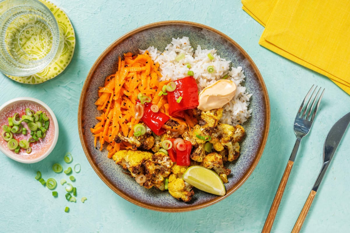 Vegane Asia-Bowl mit Röst-Blumenkohl