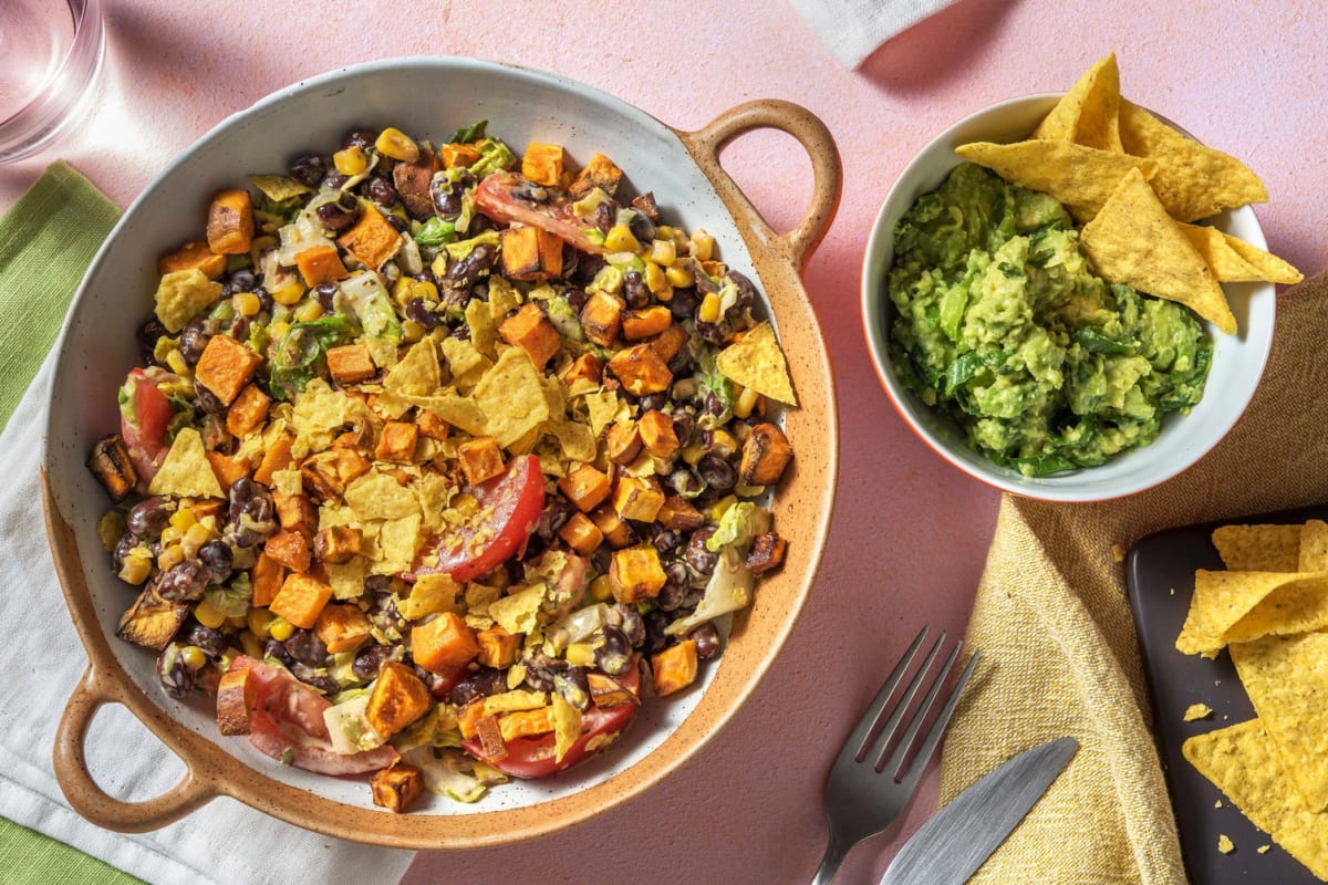 Veganer Tex-Mex-Salat mit Guacamole