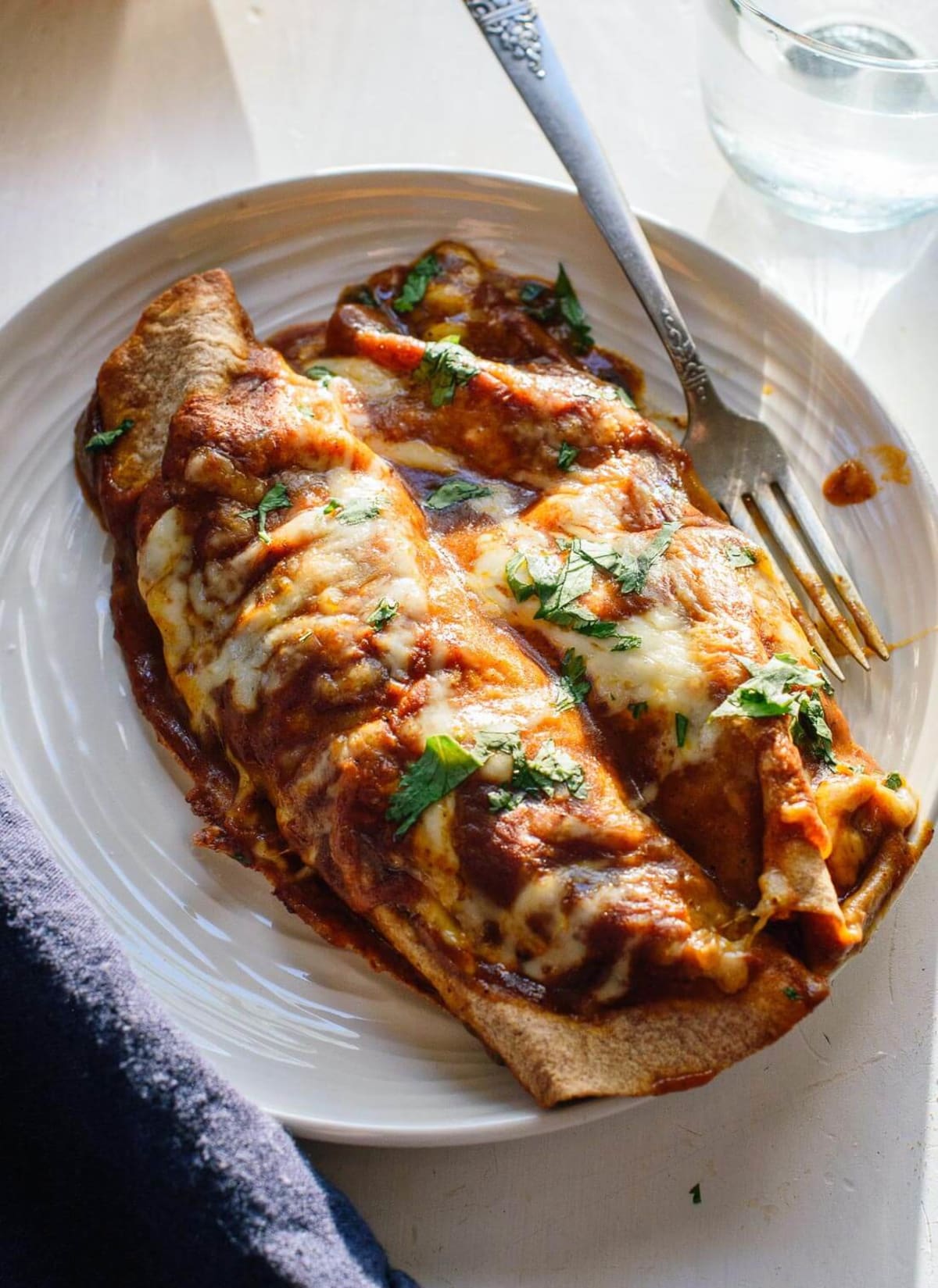 Cheesy Black Bean and Veggie Stuffed Enchiladas