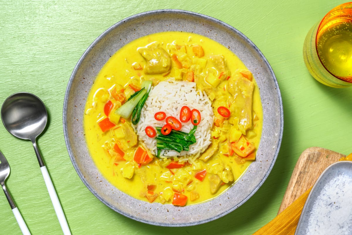 Curry d'émincés végétariens et riz