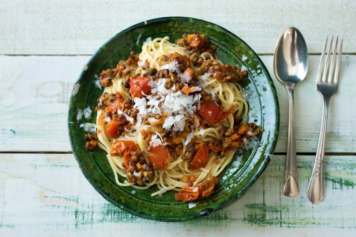 Vegetarische Linsen Gemuse Bolognese Rezept Hellofresh