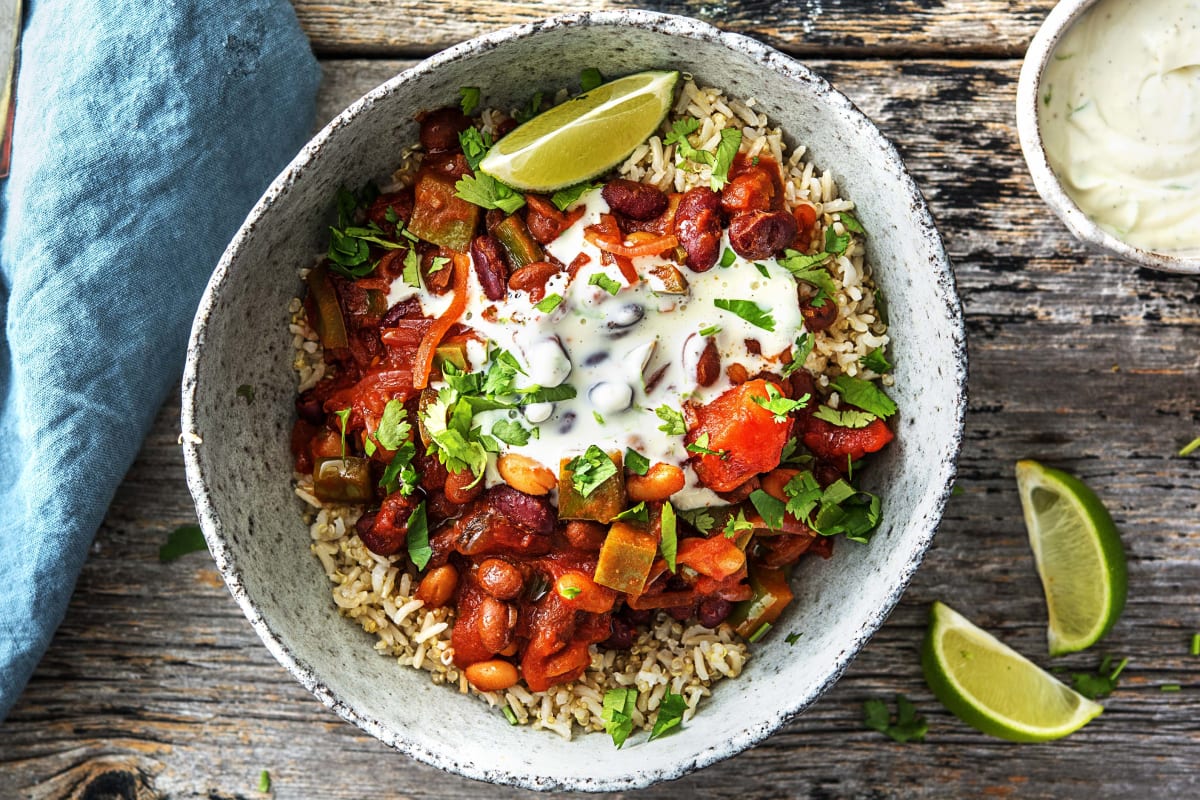 Veggie Chilli with Brown Rice Recipe HelloFresh