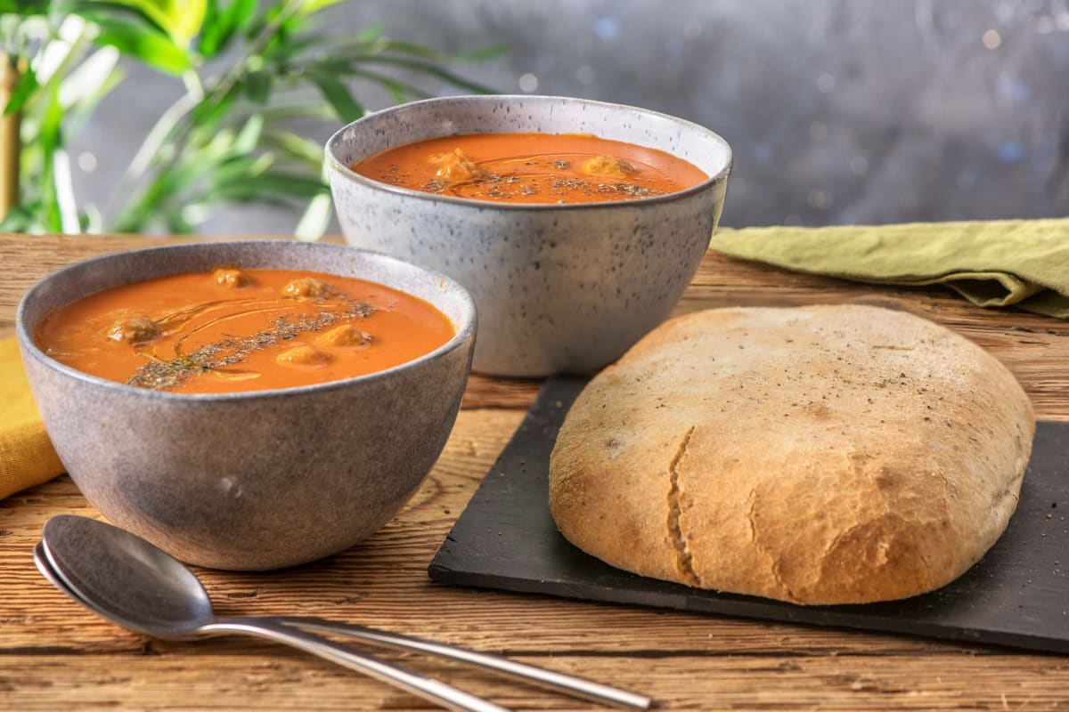 Soupe de tomate aux boulettes