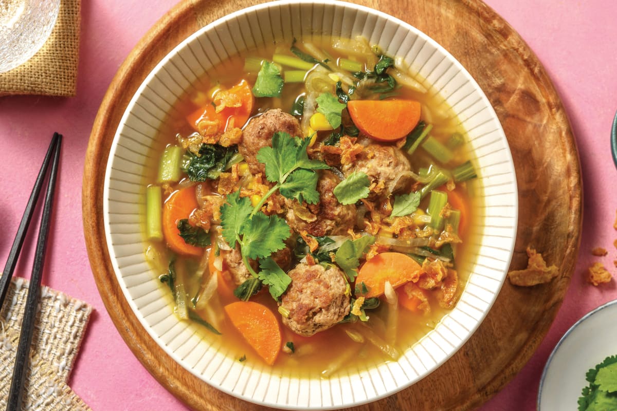 Vietnamese-Style Beef Meatball Soup