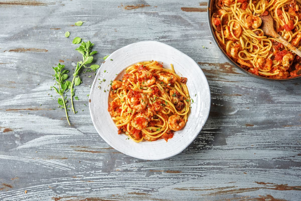 Feisty Shrimp Linguine