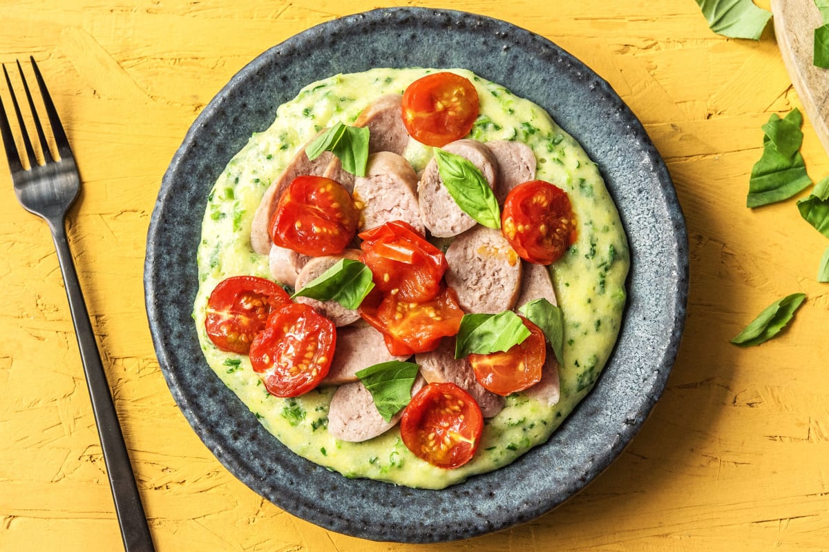 Sweet Italian Sausages and Blistered Tomatoes