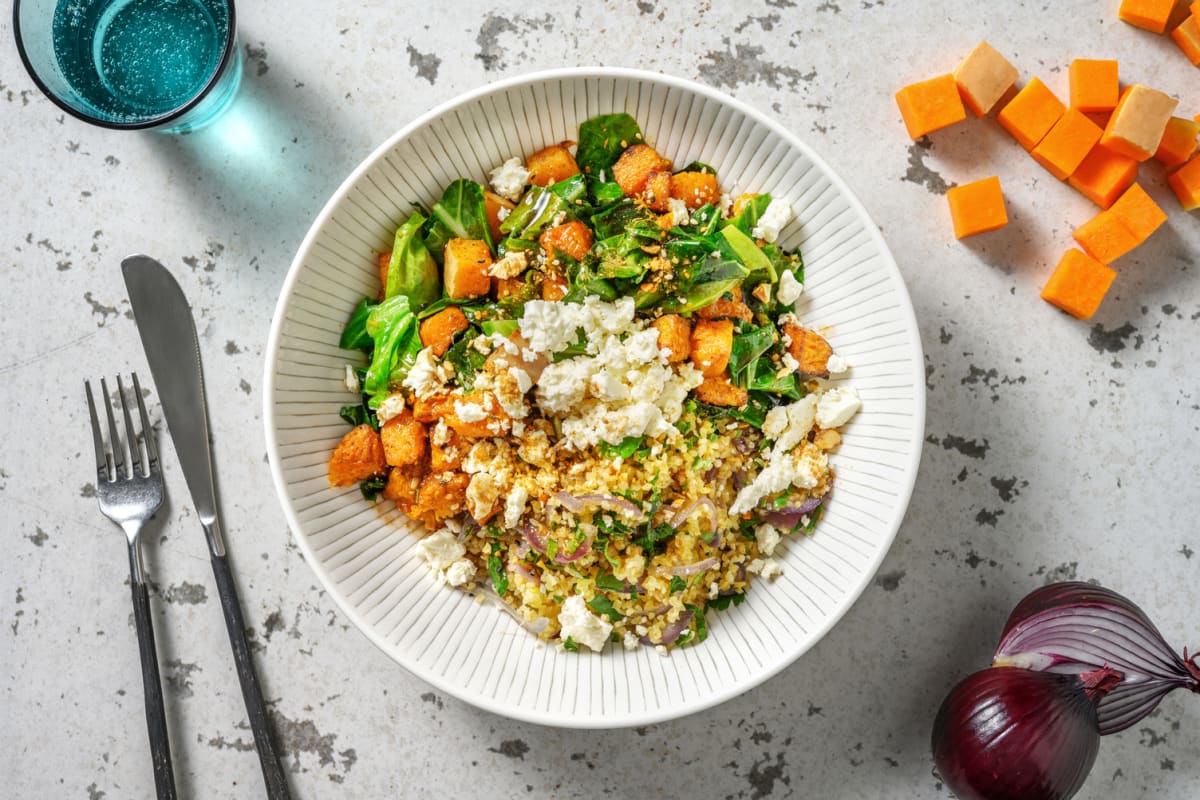 Warm Butternut and Spring Green Salad