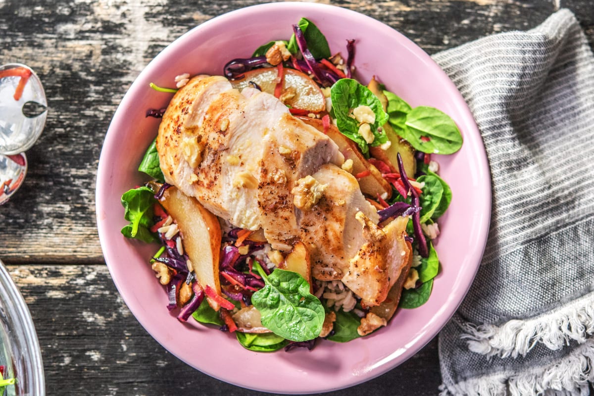 Chicken, Pear & Walnut Brown Rice Salad