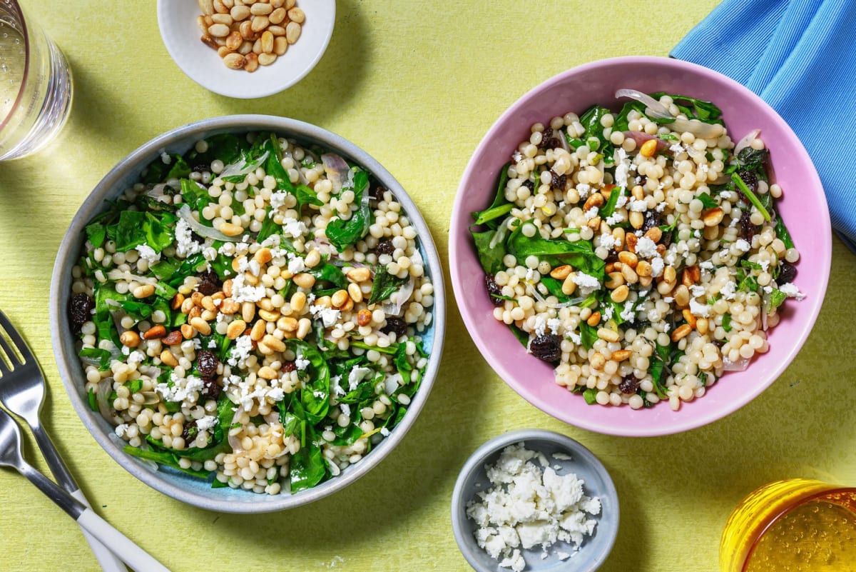 Warm Pearl Couscous Salad as an extra