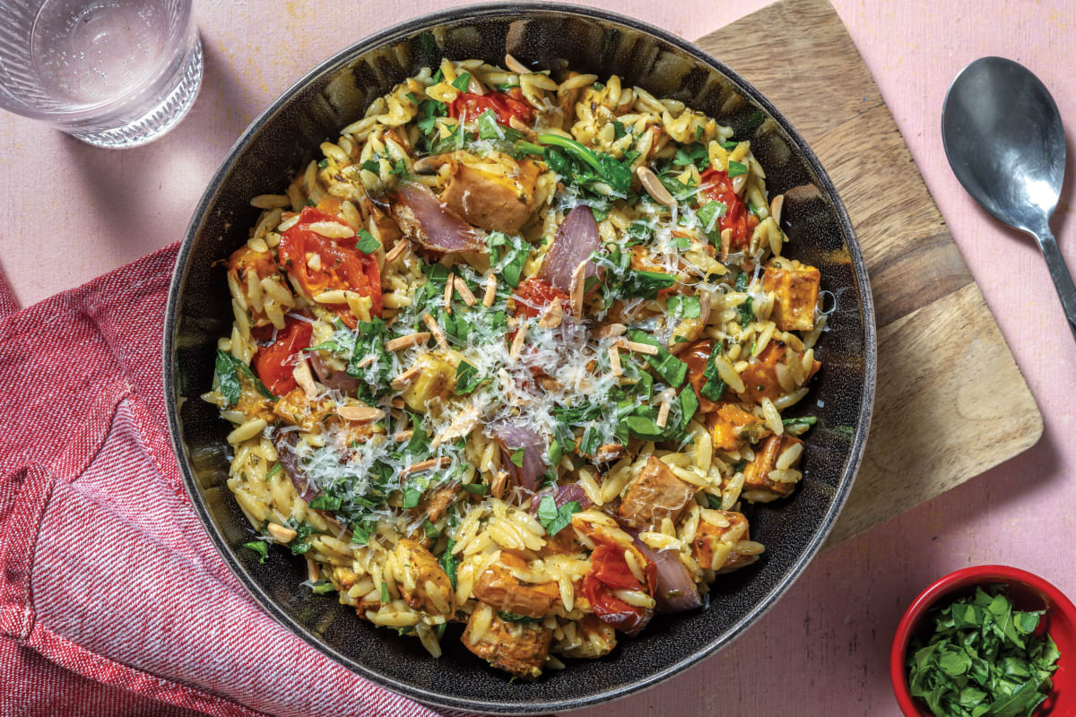 Warm Pesto & Roast Veggie Risoni Salad