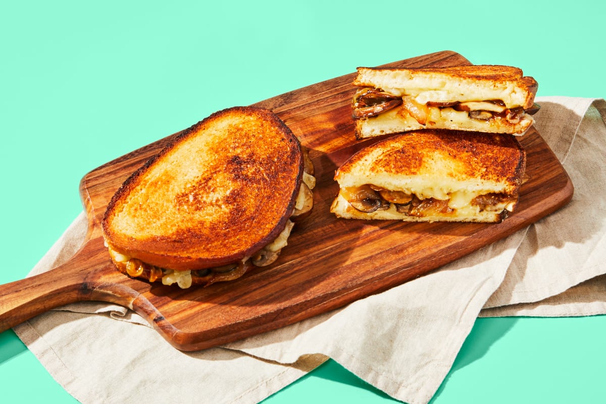 White Cheddar & Truffle Grilled Cheese With Mushrooms