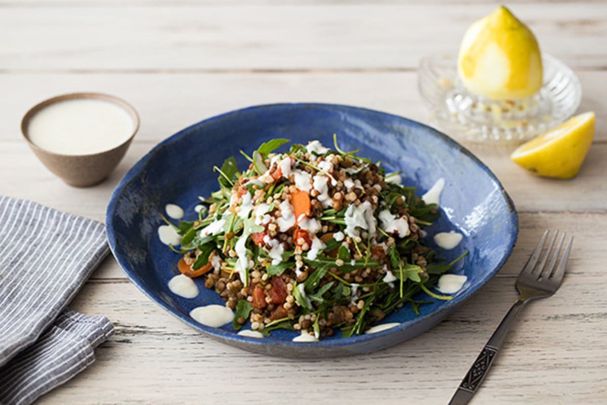 Mediterranean Couscous and Lentil Salad