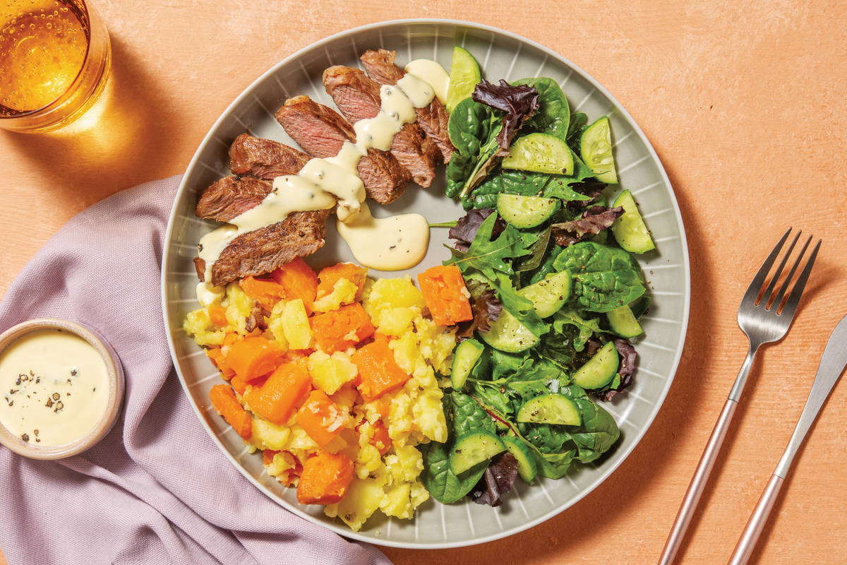 Worcestershire Beef Rump & Crushed Veggies Recipe HelloFresh