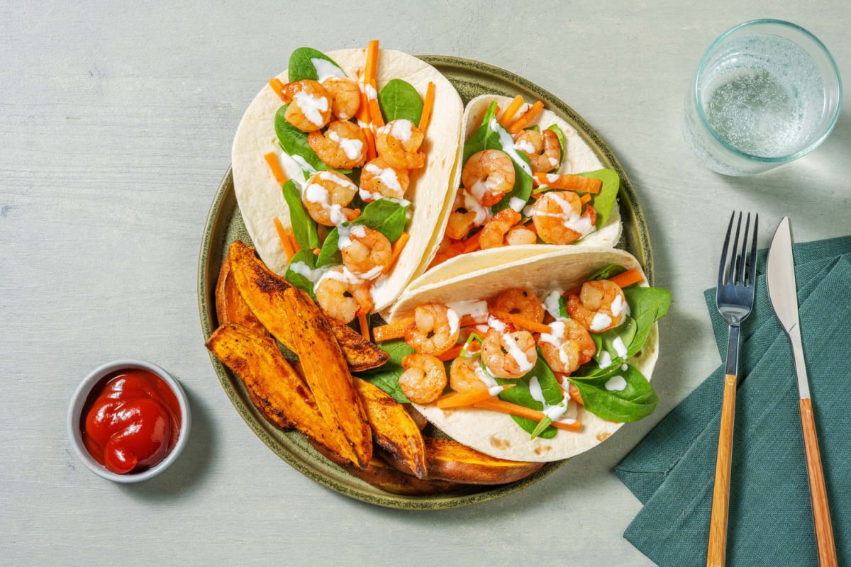 Honey Garlic Shrimp Wraps