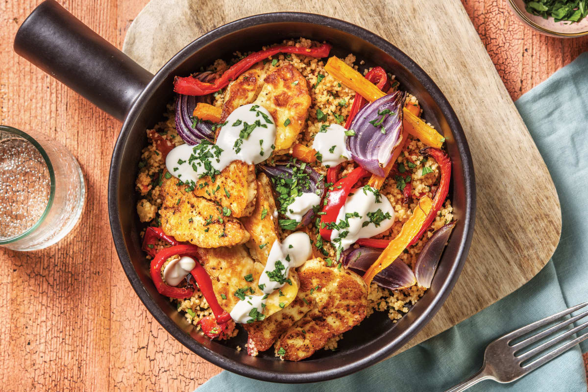 Moroccan Spiced Haloumi & Herbed Couscous