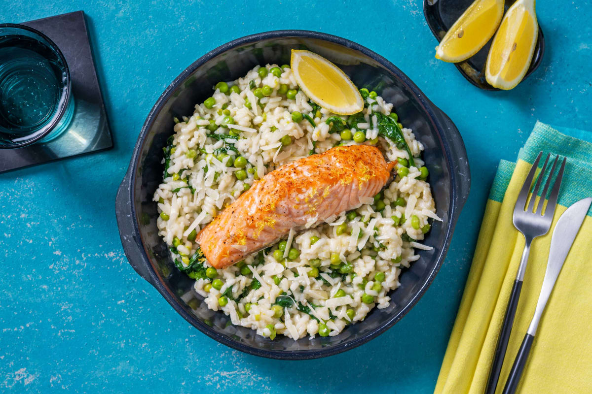 Zesty Oven-Baked Salmon and Risotto