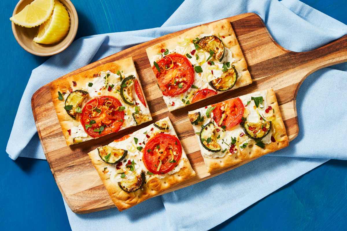 Chicken, Zucchini & Tomato Flatbreads