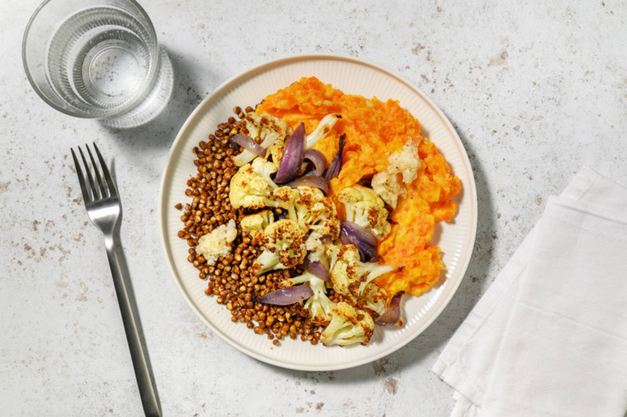 Coliflor y lentejas: el dúo veggie que sorprende con puré de patata y zanahoria