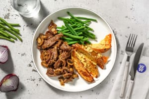 Beef Strips and Cheesy Wedges image