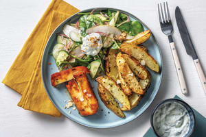 Greek-Style Haloumi & Herby Wedges image
